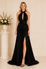 Black Halter Keyhole Gown