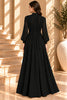 Black Pleated Button Front Wide Leg Maxi Dress