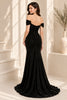 Black Sequin Off-Shoulder Mermaid Evening Gown