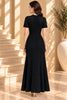 Black Textured Button Front Maxi Dress