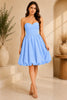Blue Bubble Hem Mini Dress