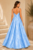 Blue Floral Ball Gown