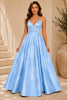 Blue Floral Ball Gown