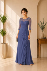 Blue Grace Chiffon Dress
