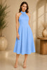 Blue Rose Halter Midi Dress