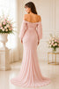 Blush Off Shoulder Maternity Gown