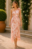 Blush Petal One Shoulder Floral Midi Dress
