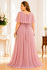 Blush Pink Chiffon Plus Size Maxi Dress