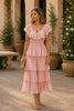 Blush Romance Tiered Ruffle Midi Dress
