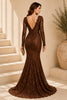 Brown Lace Mermaid Evening Gown