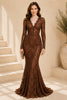 Brown Lace Mermaid Evening Gown
