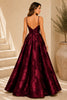Burgundy Floral Ball Gown
