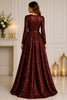 Burgundy Floral Jacquard Ball Gown