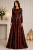 Burgundy Floral Jacquard Ball Gown