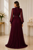 Burgundy Royale Pleated Evening Gown