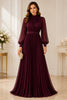 Burgundy Royale Pleated Evening Gown