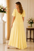Butter Yellow Puff Sleeve Maternity Maxi Dress