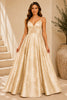 Champagne Floral Ball Gown
