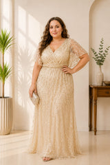 Champagne Glow Maxi Dress