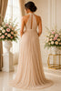 Champagne Pleated Maternity Gown