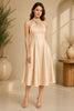 Champagne Rose Halter Midi Dress