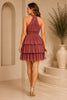 Dusty Rose Tiered Halter Ruffle Dress