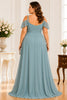 Dusty Sage Cold Shoulder Chiffon Plus Size Maxi Dress