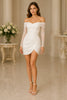 Eloria Sheer Sleeve Ruched Mini Dress