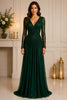 Emerald Beaded Tulle Evening Gown