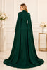 Emerald Cape Evening Gown
