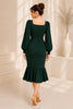Emerald Grace Midi Dress