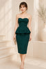 Emerald Luxe Peplum Midi Dress