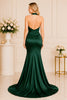 Emerald Satin Halter Gown