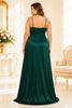 Emerald Satin Plus Size Gown