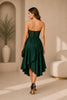 Emerald Strapless High Low Ruffle Dress