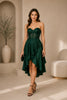 Emerald Strapless High Low Ruffle Dress