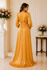Golden Satin Wrap Maxi Gown