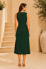 Green Cascade Ruffle Midi Dress