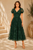 Green Floral Embroidered Midi Dress