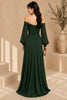 Green Off Shoulder Evening Gown
