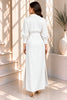 Iovery Belted Button Front Shirt Maxi Dress
