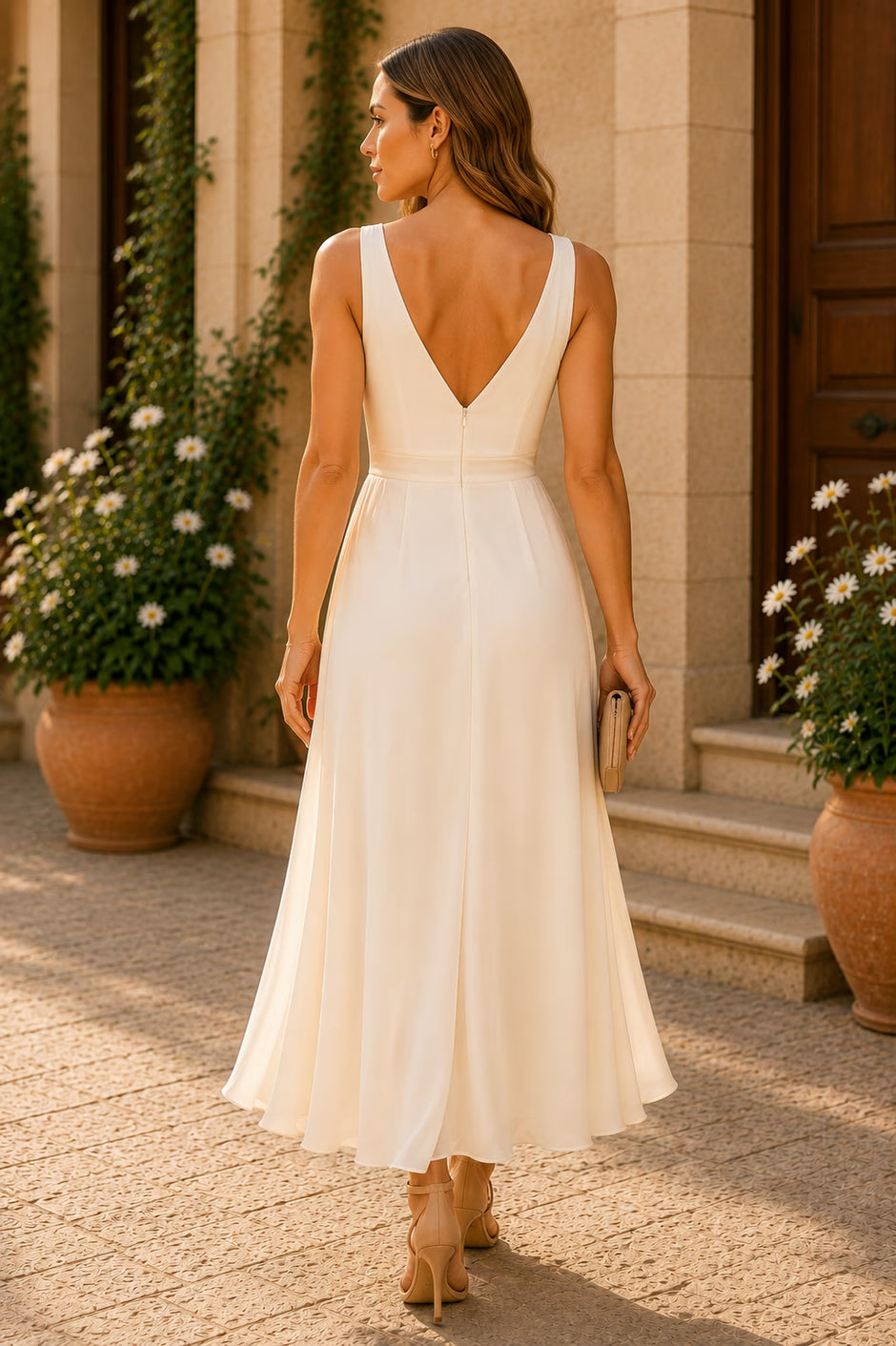white wedding guest dress KONBECA Women's White Wedding Guest Dress, Sexy Fringe Sleeveless O-Neck Sling Evening Long Dress, Elegant Slimming Long Dress for Photoshoot, Prom Dress White-D L