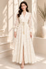 Ivory Lace Button Front Tie Waist Maxi Dress