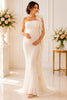 Ivory Ruffle EleganceMaternity Gown