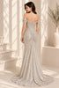 Ivory Sequin Off-Shoulder Mermaid Evening Gown
