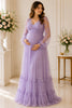 Lavender Lace Dream Plus Size Maternity Gown