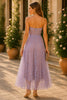 Lilac Whisper Embroidered Tulle Midi Dress