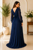 Midnight Elegance Long Shower Maternity Gown