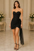 Midnight Elegance Strapless Graduation Gown