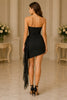 Midnight Elegance Strapless Graduation Gown